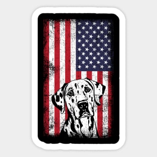 Vintage Dalmatian American Flag 4th Of July Sticker